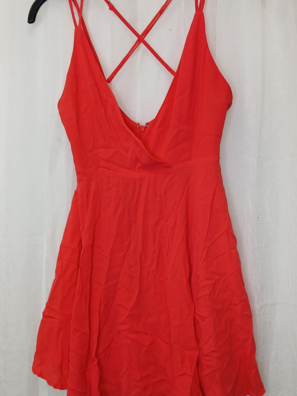 Forever 21 Red Crisscross Strappy V-Neck Mini Dress